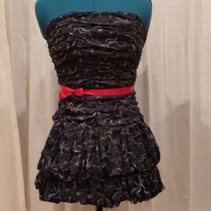 Sequin Hearts Black Lace Mini Formal Dress Size M